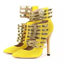 Zapatos amarillos hermosos de las señoras del tacón alto 2016yellow